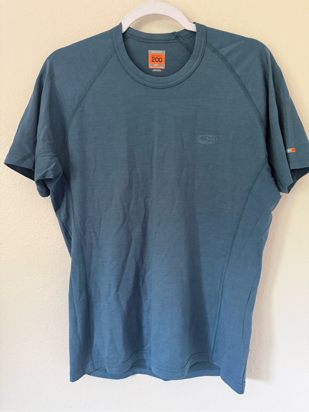 Icebreaker BodyFit 200 Merino Wool T-Shirt Base Layer Blue Large